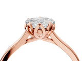 Rose gold Heart Cut Diamond Solitaire Ring with Flower Prong Setting and Classic Band_40