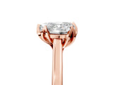 Rose gold Heart Cut Diamond Solitaire Ring with Flower Prong Setting and Classic Band_41