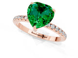 Rose gold Heart Cut Diamond Solitaire Ring with Four-Prong Setting and Pavé Band_1