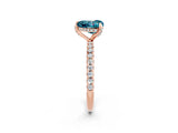 Rose gold Heart Cut Diamond Solitaire Ring with Four-Prong Setting and Pavé Band_2