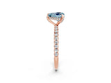 Rose gold Heart Cut Diamond Solitaire Ring with Four-Prong Setting and Pavé Band_2