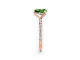 Rose gold Heart Cut Diamond Solitaire Ring with Four-Prong Setting and Pavé Band_2