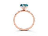 Rose gold Heart Cut Diamond Solitaire Ring with Four-Prong Setting and Pavé Band_3
