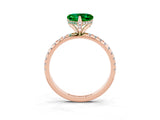 Rose gold Heart Cut Diamond Solitaire Ring with Four-Prong Setting and Pavé Band_3