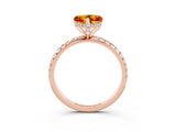 Rose gold Heart Cut Diamond Solitaire Ring with Four-Prong Setting and Pavé Band_3