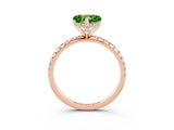 Rose gold Heart Cut Diamond Solitaire Ring with Four-Prong Setting and Pavé Band_3