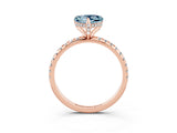 Rose gold Heart Cut Diamond Solitaire Ring with Four-Prong Setting and Pavé Band_3