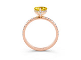 Rose gold Heart Cut Diamond Solitaire Ring with Four-Prong Setting and Pavé Band_3