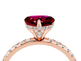 Rose gold Heart Cut Diamond Solitaire Ring with Four-Prong Setting and Pavé Band_4
