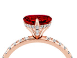 Rose gold Heart Cut Diamond Solitaire Ring with Four-Prong Setting and Pavé Band_4