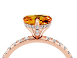 Rose gold Heart Cut Diamond Solitaire Ring with Four-Prong Setting and Pavé Band_4