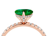 Rose gold Heart Cut Diamond Solitaire Ring with Four-Prong Setting and Pavé Band_4