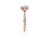 Rose gold Heart Cut Diamond Solitaire Ring with Four-Prong Setting and Pavé Band_5