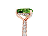 Rose gold Heart Cut Diamond Solitaire Ring with Four-Prong Setting and Pavé Band_5