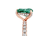 Rose gold Heart Cut Diamond Solitaire Ring with Four-Prong Setting and Pavé Band_5