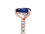 Rose gold Heart Cut Diamond Solitaire Ring with Four-Prong Setting and Pavé Band_5