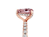 Rose gold Heart Cut Diamond Solitaire Ring with Four-Prong Setting and Pavé Band_5