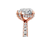 Rose gold Heart Cut Diamond Solitaire Ring with Four-Prong Setting and Pavé Band_8