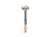 Rose gold Heart Cut Diamond Solitaire Ring with Pavé Band and Four-Prong Setting_2