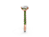 Rose gold Heart Cut Diamond Solitaire Ring with Pavé Band and Four-Prong Setting_2