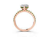 Rose gold Heart Cut Diamond Solitaire Ring with Pavé Band and Four-Prong Setting_3