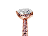 Rose gold Heart Cut Diamond Solitaire Ring with Pavé Band and Four-Prong Setting_5