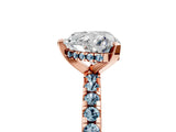 Rose gold Heart Cut Diamond Solitaire Ring with Pavé Band and Four-Prong Setting_5
