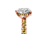 Rose gold Heart Cut Diamond Solitaire Ring with Pavé Band and Four-Prong Setting_5