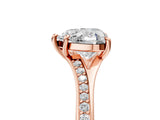 Rose gold Heart Cut Diamond Solitaire Ring with Pavé Band and Prong Setting_17