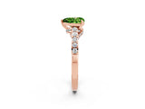 Rose gold Heart Cut Diamond Solitaire Ring with Pavé Band and Prong Setting_2
