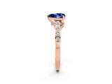 Rose gold Heart Cut Diamond Solitaire Ring with Pavé Band and Prong Setting_2