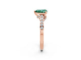 Rose gold Heart Cut Diamond Solitaire Ring with Pavé Band and Prong Setting_2
