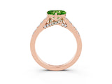 Rose gold Heart Cut Diamond Solitaire Ring with Pavé Band and Prong Setting_3