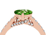 Rose gold Heart Cut Diamond Solitaire Ring with Pavé Band and Prong Setting_4