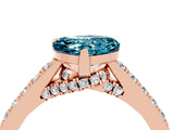 Rose gold Heart Cut Diamond Solitaire Ring with Pavé Band and Prong Setting_4