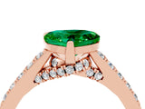 Rose gold Heart Cut Diamond Solitaire Ring with Pavé Band and Prong Setting_4
