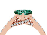 Rose gold Heart Cut Diamond Solitaire Ring with Pavé Band and Prong Setting_4