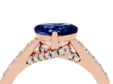 Rose gold Heart Cut Diamond Solitaire Ring with Pavé Band and Prong Setting_4