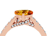 Rose gold Heart Cut Diamond Solitaire Ring with Pavé Band and Prong Setting_4