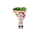 Rose gold Heart Cut Diamond Solitaire Ring with Pavé Band and Prong Setting_5