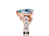 Rose gold Heart Cut Diamond Solitaire Ring with Pavé Band and Prong Setting_5