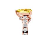 Rose gold Heart Cut Diamond Solitaire Ring with Pavé Band and Prong Setting_5