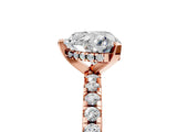 Rose gold Heart Cut Diamond Solitaire Ring with Round  Pavé Band and Four-Prong Setting_49
