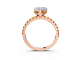 Rose gold Heart Cut Diamond Solitaire Ring with Round with Citrine side stone Pavé Band and Four-Prong Setting_39