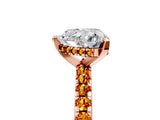 Rose gold Heart Cut Diamond Solitaire Ring with Round with Citrine side stone Pavé Band and Four-Prong Setting_41
