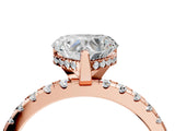 Rose gold Heart Cut Diamond Solitaire Ring with Round with Moissanite side stone Pavé Band and Four-Prong Setting_40