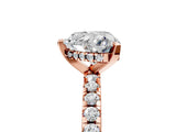 Rose gold Heart Cut Diamond Solitaire Ring with Round with Moissanite side stone Pavé Band and Four-Prong Setting_41