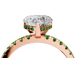 Rose gold Heart Cut Diamond Solitaire Ring with Round with Peridot side stone Pavé Band and Four-Prong Setting_40