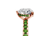 Rose gold Heart Cut Diamond Solitaire Ring with Round with Peridot side stone Pavé Band and Four-Prong Setting_41