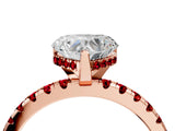 Rose gold Heart Cut Diamond Solitaire Ring with Round with Ruby side stone Pavé Band and Four-Prong Setting_40